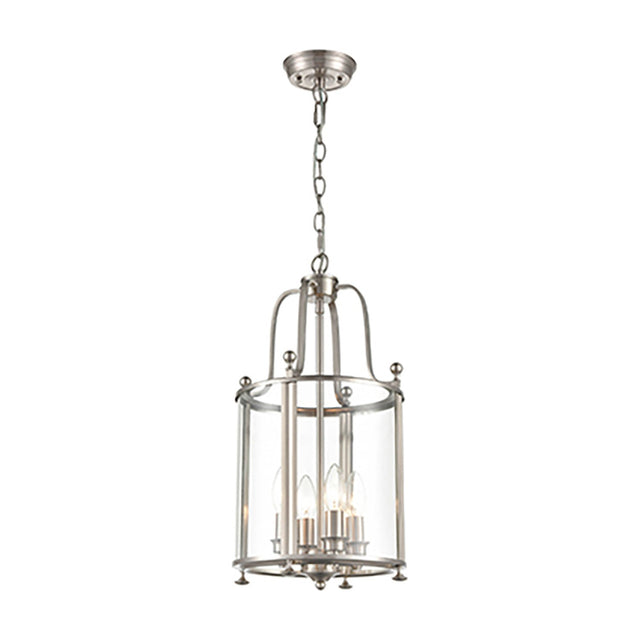 Drayton 4 light pendant light in satin nickel finish