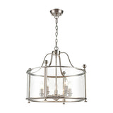 Drayton 5 light pendant light in satin nickel finish, alternative view