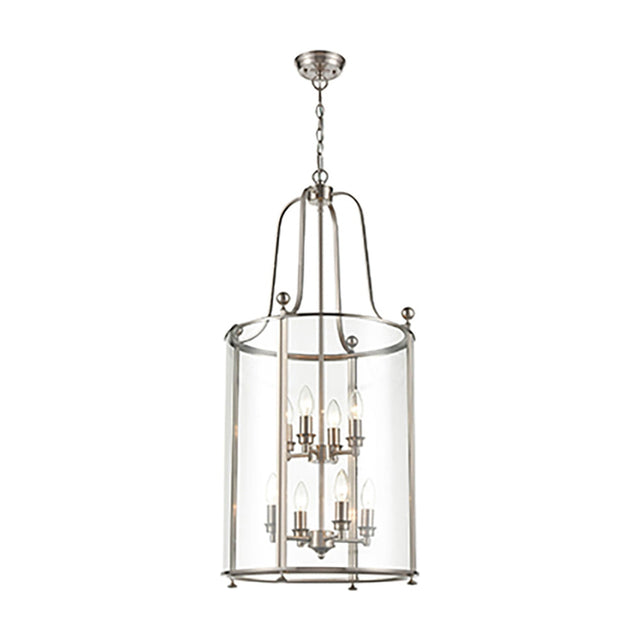 Drayton 8 light chandelier in satin nickel finish