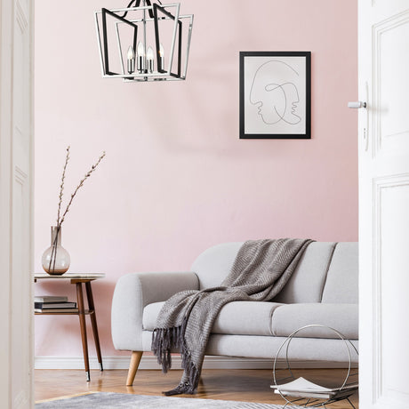 Aviary 4 light pendant light, shown in a room setting