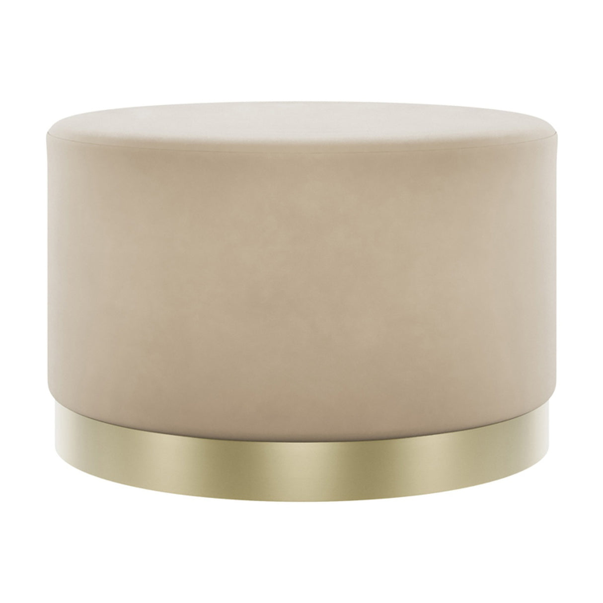 Lara Large Footstool – Beige with Gold