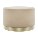 Lara Large Footstool – Beige with Gold