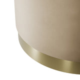 Lara Large Footstool – Beige with Gold