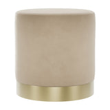 Lara Small Footstool – Beige with Gold