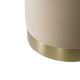 Lara Small Footstool – Beige with Gold