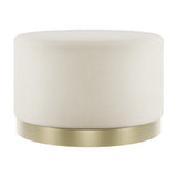 Lara Large Footstool – Cream & Gold