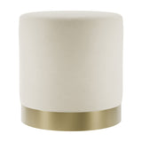 Lara Small Footstool - Cream and Gold