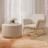 Lara Small Footstool - Cream and Gold