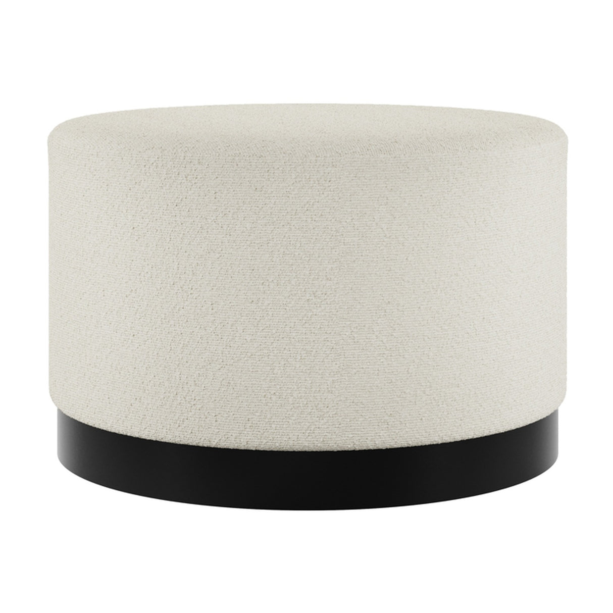 Lara Large Footstool - Ivory & Black