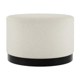 Lara Large Footstool - Ivory & Black