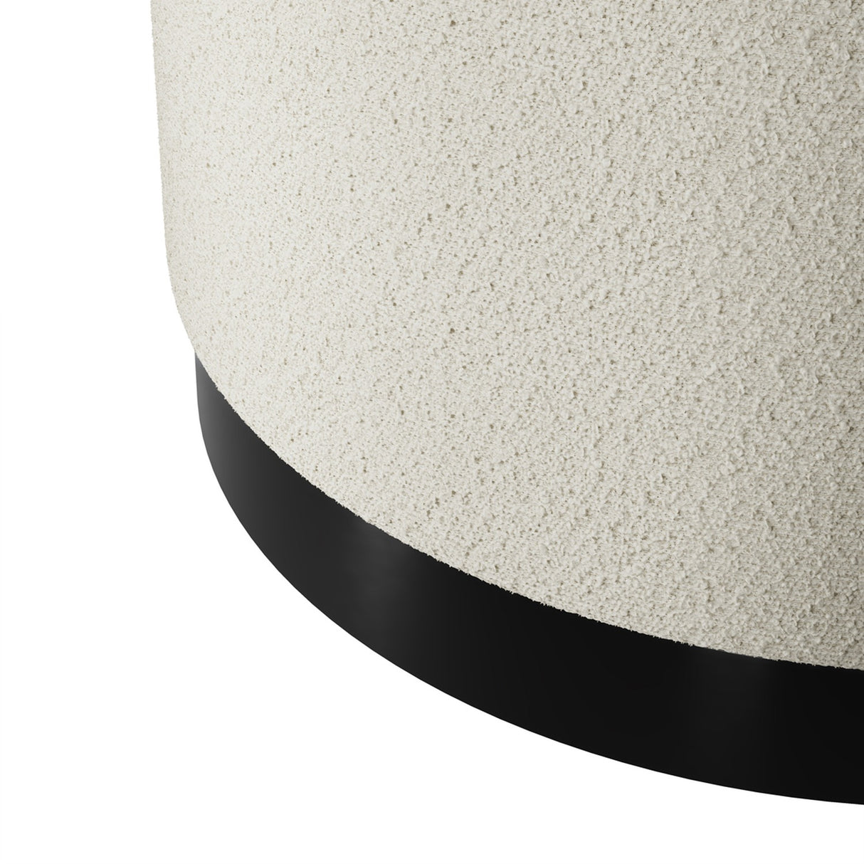 Lara Large Footstool - Ivory & Black
