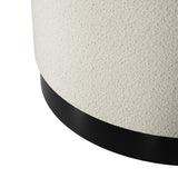 Lara Large Footstool - Ivory & Black
