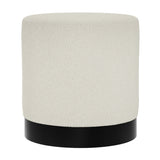 Lara Small Footstool – Ivory & Black