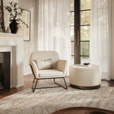 Lara Small Footstool – Ivory & Black