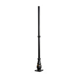 Victorian Cast Iron Lamp Post Column, 2.05m tall in black, with decorative base and square mounting plate, shown on a plain white background.