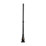 Victorian Cast Iron Lamp Post Column 2.05m in black, tall slender iron post with decorative moulded base and square mounting plate, plain white background.