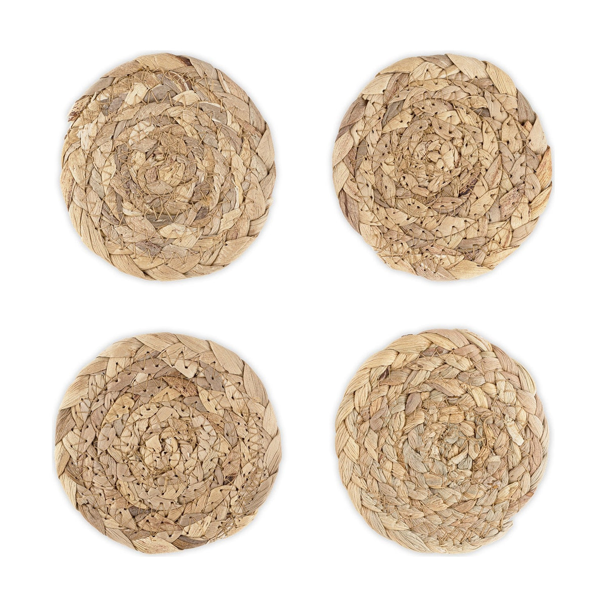 Lam Water Hyacinth Coasters - Natural - Set of 4
