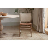 Nayan Leather & Jute Dining Chair - Tan