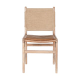Nayan Leather & Jute Dining Chair - Tan
