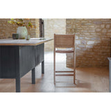 Nayan Leather & Jute Counter Stool - Tan