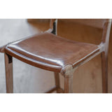 Nayan Leather & Jute Counter Stool - Tan