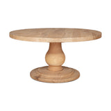 Laya Round Carved Mango Wood Coffee Table - Natural