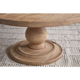 Laya Round Carved Mango Wood Coffee Table - Natural