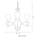 San Marino 40cm 4 Light Frosted Glass Chandelier - Pewter