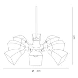 Chievo 52cm 8 Light Frosted Glass Chandelier - Satin Chrome