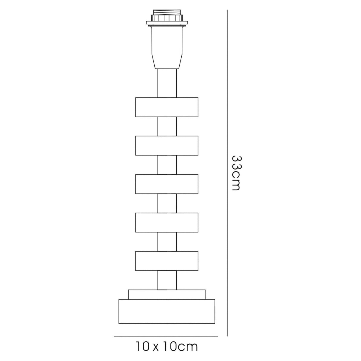 Dusit 1 Light Crystal Table Lamp - Silver (Without Shade)