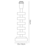 Dusit 1 Light Crystal Table Lamp - Silver (Without Shade)