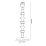Elenor 1 Light Crystal Table Lamp - Silver (Without Shade)