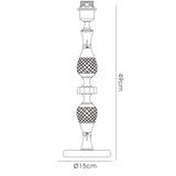 Albas 1 Light Crystal Table Lamp - Silver (Without Shade)