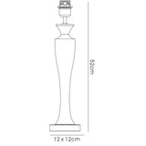Carmela 1 Light Crystal Table Lamp - Silver Finish (Without Shade)