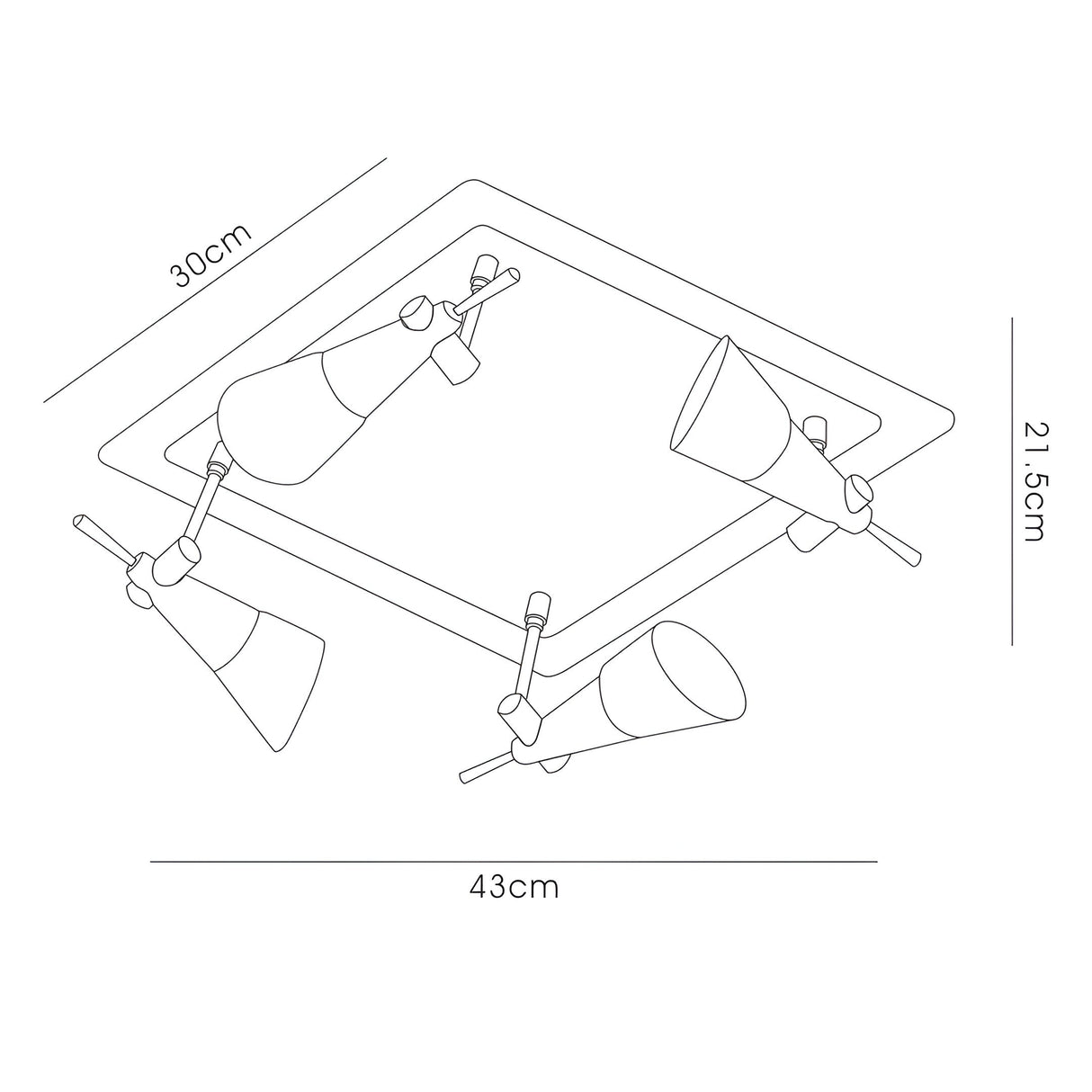 Diama 4 Light Opal Glass Flush Ceiling Light - Nickel & Polished Chrome