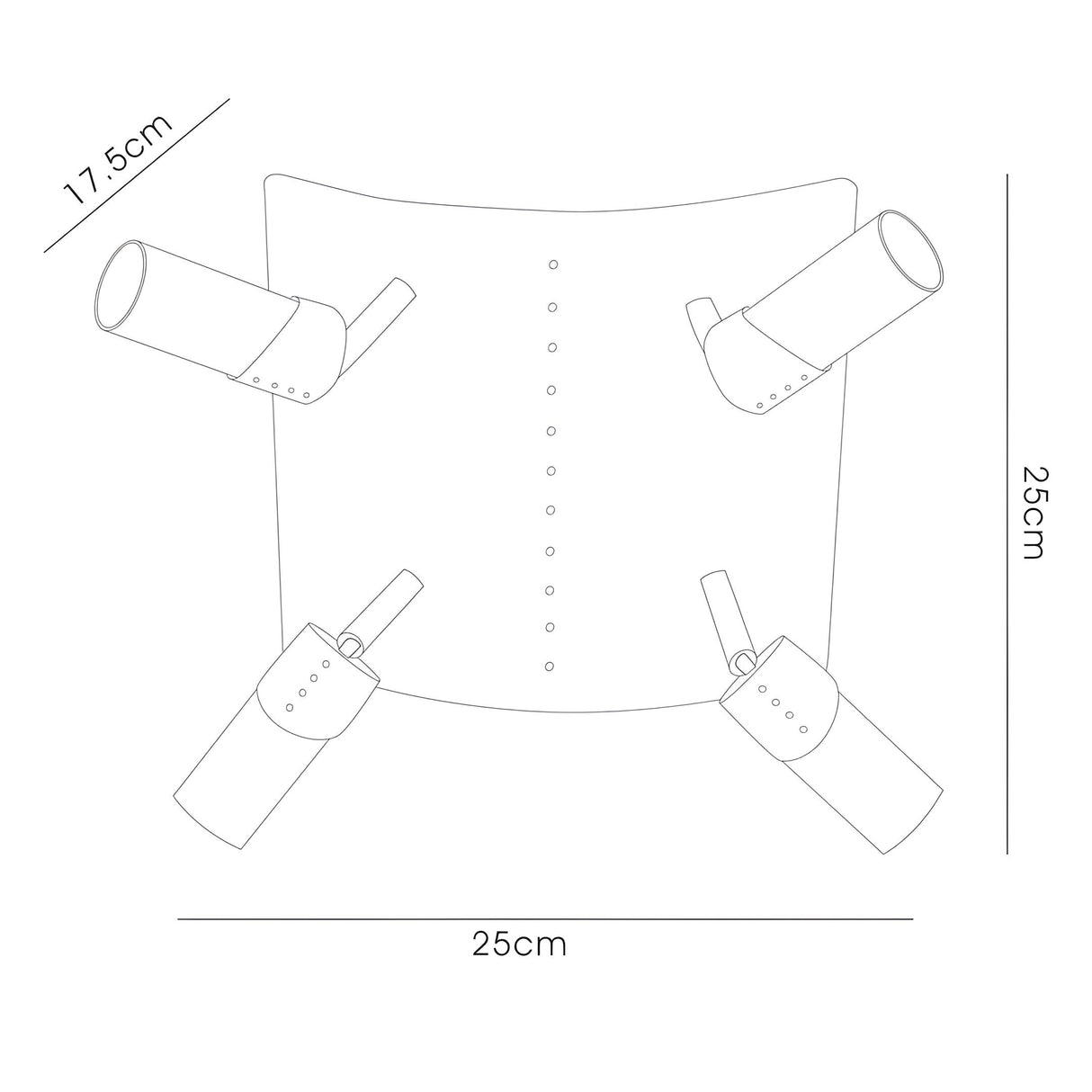Kopus 4 Light Frosted Glass Semi-Flush Ceiling Light - Polished Chrome