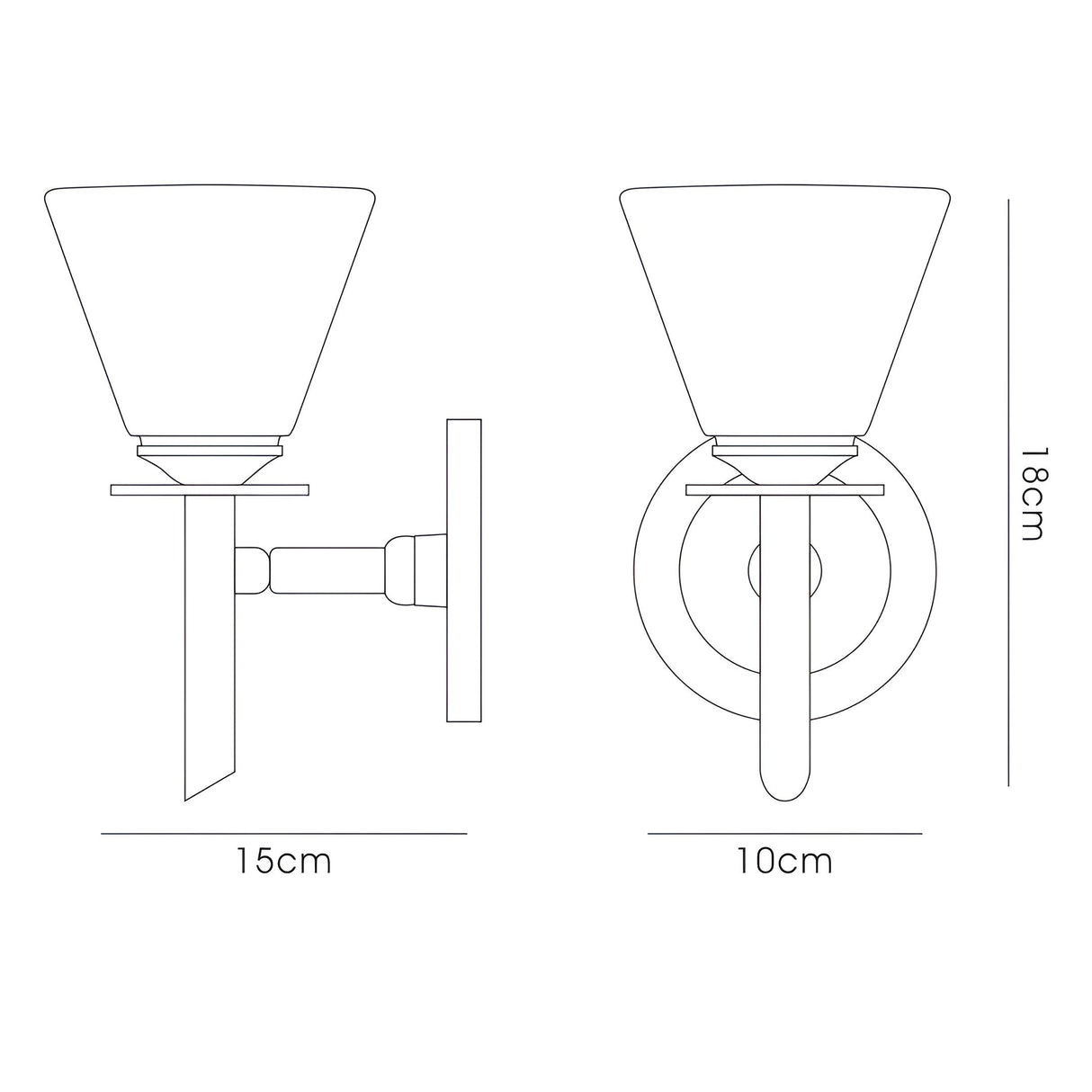 Kristina 1 Light Opal Glass Wall Light – Polished Chrome