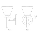 Kristina 1 Light Opal Glass Wall Light – Polished Chrome