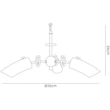 Lucia 36cm 3 Light Glass Chandelier/Semi-Flush - Chrome