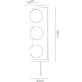 Globe 3 Light Bathroom Wall Lamp With Pull-Cord - Dark Chrome