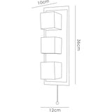Cube 3 Light Bathroom Wall Lamp With Pull-Cord - Chrome