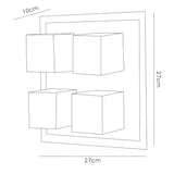 Cube 4 Light Bathroom Opal Glass Flush Ceiling Light - Polished Chrome