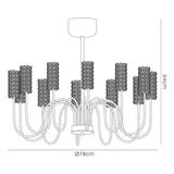 Martina 78cm 12 Light Crystal Chandelier - Polished Chrome