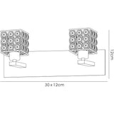 Elsa 2 Light Crystal Wall Light - Satin Nickel