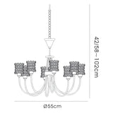 Nelson 56cm 8 Light Crystal Chandelier - Antique Brass