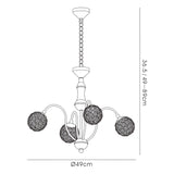 Apollo 51cm 4 Light Crystal Chandelier - Satin Brass