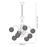 Apollo 51cm 8 Light Crystal Chandelier - Satin Brass