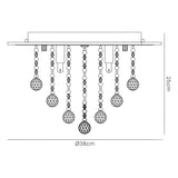 Atla 4 Light Crystal Semi-Flush Ceiling Light – Polished Chrome & Black