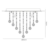 Atla 6 Light Crystal Semi-Flush Ceiling Light – Polished Chrome & Black