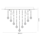 Atla 6 Light Crystal Semi-Flush Ceiling Light – Polished Chrome